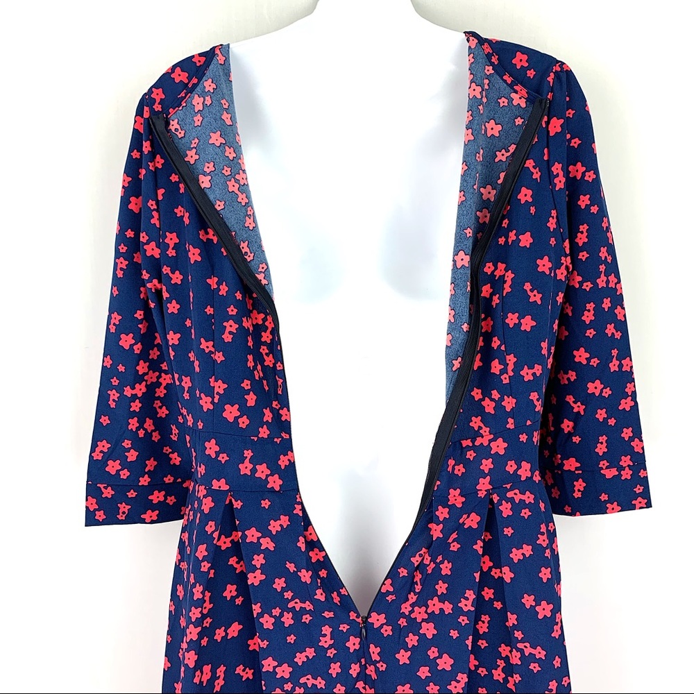 50% OFF Floral Midi Dress 3/4 Sleeve, Large - Picture 6 of 8